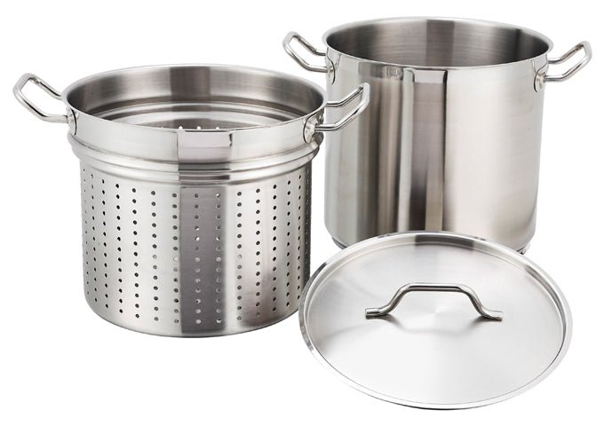 Winco Stainless Steel 16 Qt Steamer/Pasta Cooker, SSDB - 16S