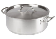 Winco SSLB - 15 Stainless Steel Brazier with Cover - 15 Quarts
