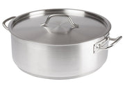 Winco SSLB - 20 Stainless Steel Brazier with Cover - 20 Quarts