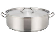 Winco SSLB - 25 Stainless Steel Brazier with Cover - 25 Quarts