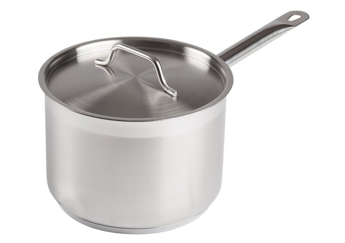 Winco SSSP - 4 Stainless Steel Sauce Pan with Cover - 4.5 Qt.