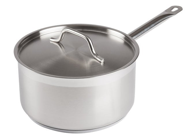Winco SSSP - 6 Stainless Steel Sauce Pan with Cover - 6 Qt.