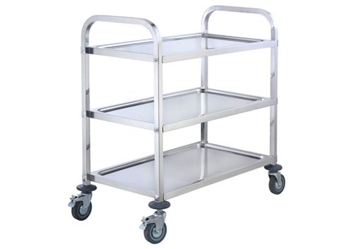 Winco Stainless Steel Trolley, 3 Tiers - 30" x 16" x 33"