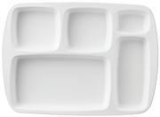 Servewell H-2230W – Melamine 5 section divided Rectangle Plate White