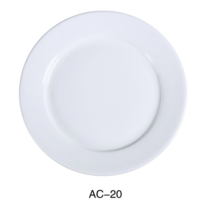 Yanco AC-20 ABCO Dinner Plate, 11.25″ Diameter, China, Super White, Pack of 12