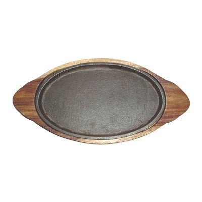 Cast Iron Oval Sizzler with wooden tray