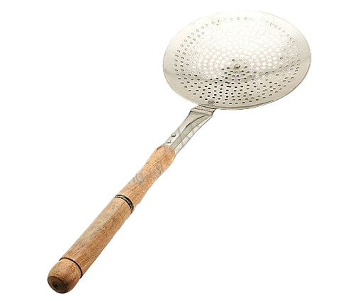 Stainless Steel Jara Skimmer 10 inch with wooden handle