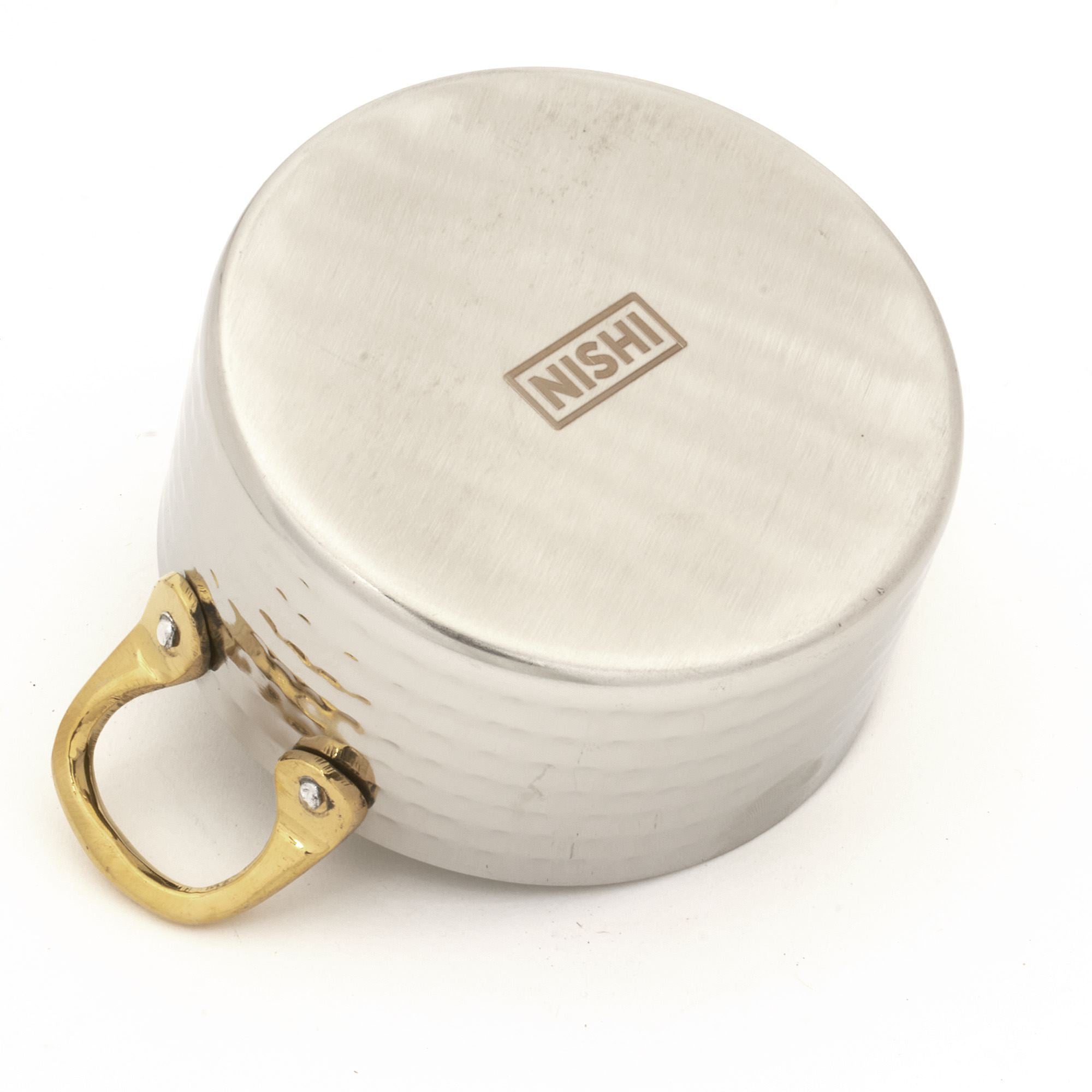 Hammered Stainless Steel Serving Bowl Sauce Pan - 30 Oz.