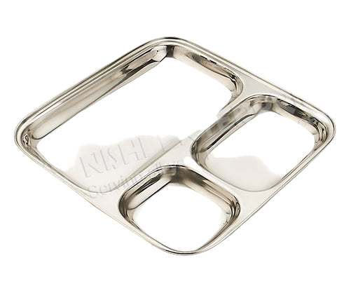 Stainless Steel Square Thali Plate 8 inch