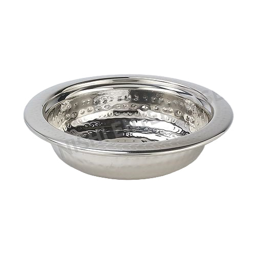 Hammered Stainless Steel Round entree Dish - 16 Oz.