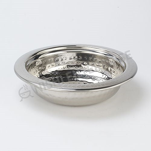 Hammered Stainless Steel Round entree Dish - 16 Oz.