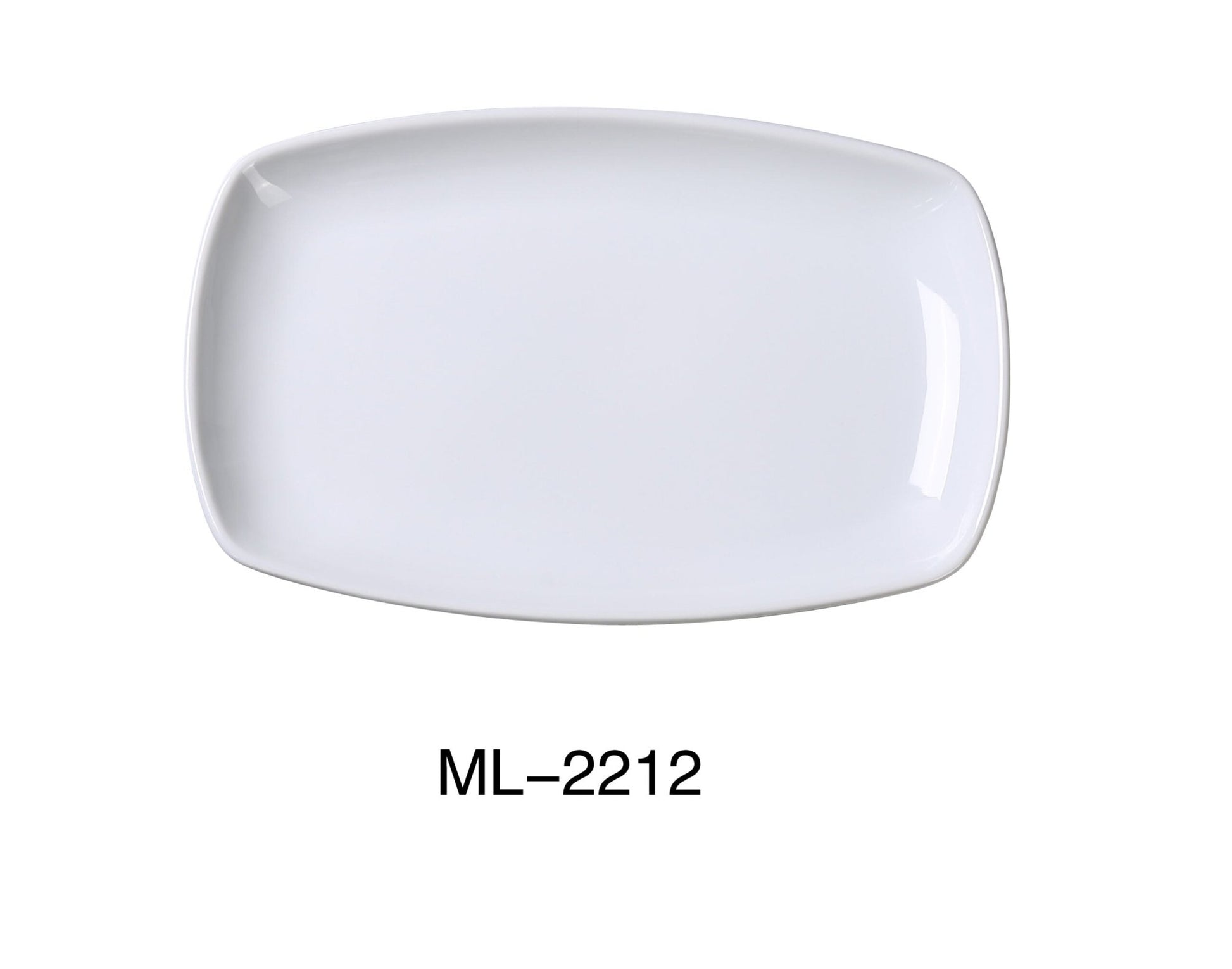 Yanco ML - 2212 Mainland 12 1/2"‚ X 8 1/4"‚ X 1 1/8"‚ RECTANGULAR PLATE WITH ROUNDED CORNER, China, Super White, Pack of 12