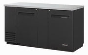 Turbo Air TBB - 3SBD - N6 Back Bar Cooler With 2 - Solid Doors & Locks, Black & Stainless