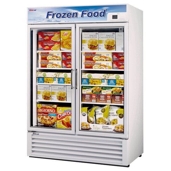 Turbo Air TGF - 49F Two - Section Freezer Merchandiser With Glass Doors, 49 - cu ft