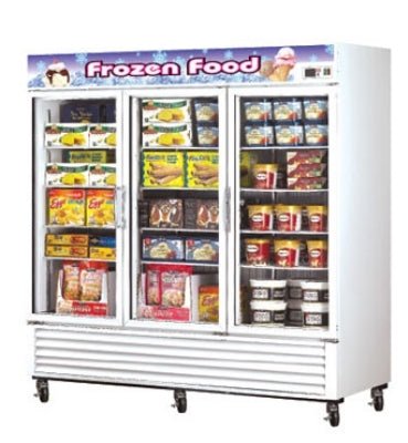 Turbo Air TGF - 72F(B) - N 3 Section Freezer Merchandiser With Glass Doors, 72 - cu ft