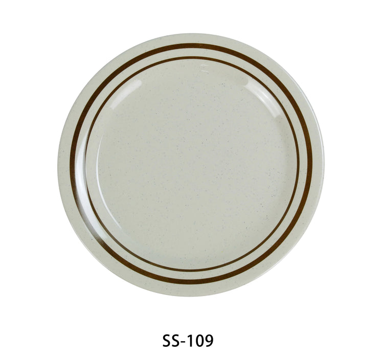 Yanco SS-109 Sesame Round Dinner Plate, 9″ Diameter, Melamine, Pack of 24