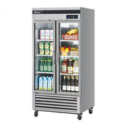 Turbo Air Super Deluxe TSR - 35GSD - N 2 Glass Doors Refrigerator, Bottom Mount