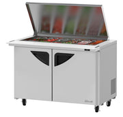 Turbo Air TST - 48SD - 18 - N - FL, 2 Solid Doors Sandwich/Salad Unit Prep Table with Flat Lid