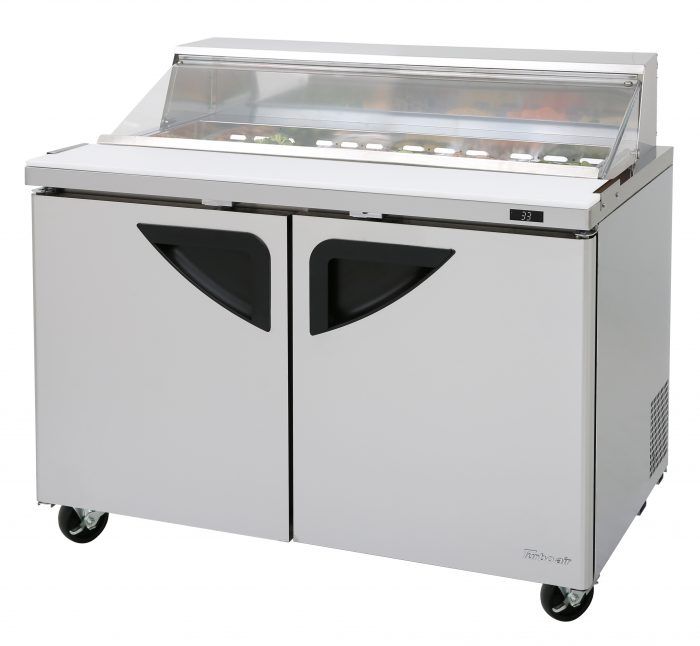 Turbo Air TST-48SD-N-CL,Double Doors Refrigerated Sandwich/Salad Unit or Prep Table with Clear Lid
