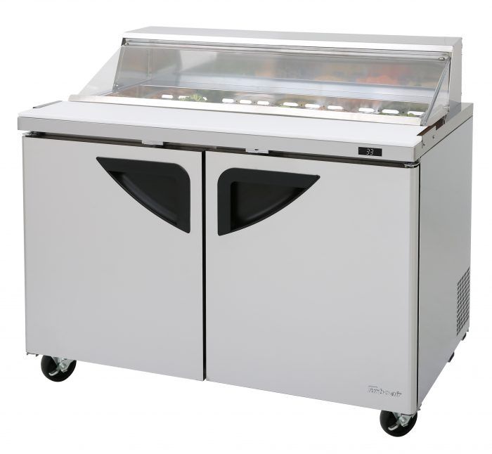 Turbo Air TST - 60SD - N - CL, 3 Solid Doors Refrigerated Sandwich/Salad Unit Clear Lid