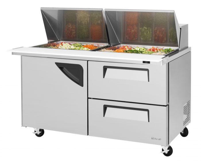Turbo Air TST - 60SD - 24 - D2 - N, 1 Solid Door+2 Drawers Mega Top Refrigerated, Sandwich/Salad Unit
