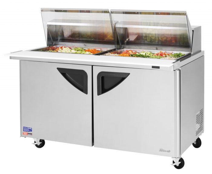 Turbo Air TST-60SD-24-N-CL, 2 Solid Doors Mega Top Unit Clear Lid Refrigerated