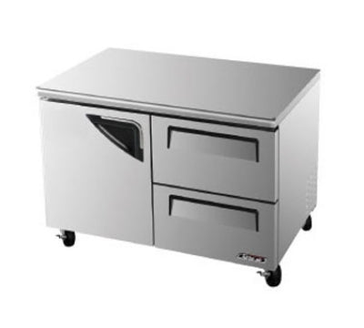 Turbo Air TUR - 48SD - D2 - N Under Counter Refrigerator With Door & 2 - Drawers