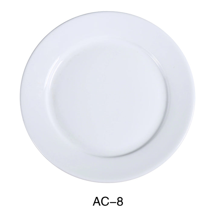 Yanco AC-8 ABCO Dinner Plate, 9″ Diameter, China, Super White, Pack of 24