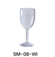 Yanco SM - 08 - WI Stemware Wine Glass, 8 oz Capacity, 2.75"‚ Diameter, 7"‚ Height, Plastic, Clear Color, Pack of 24