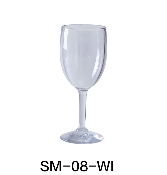 Yanco SM-08-WI Stemware Wine Glass, 8 oz Capacity, 2.75″ Diameter, 7″ Height, Plastic, Clear Color, Pack of 24