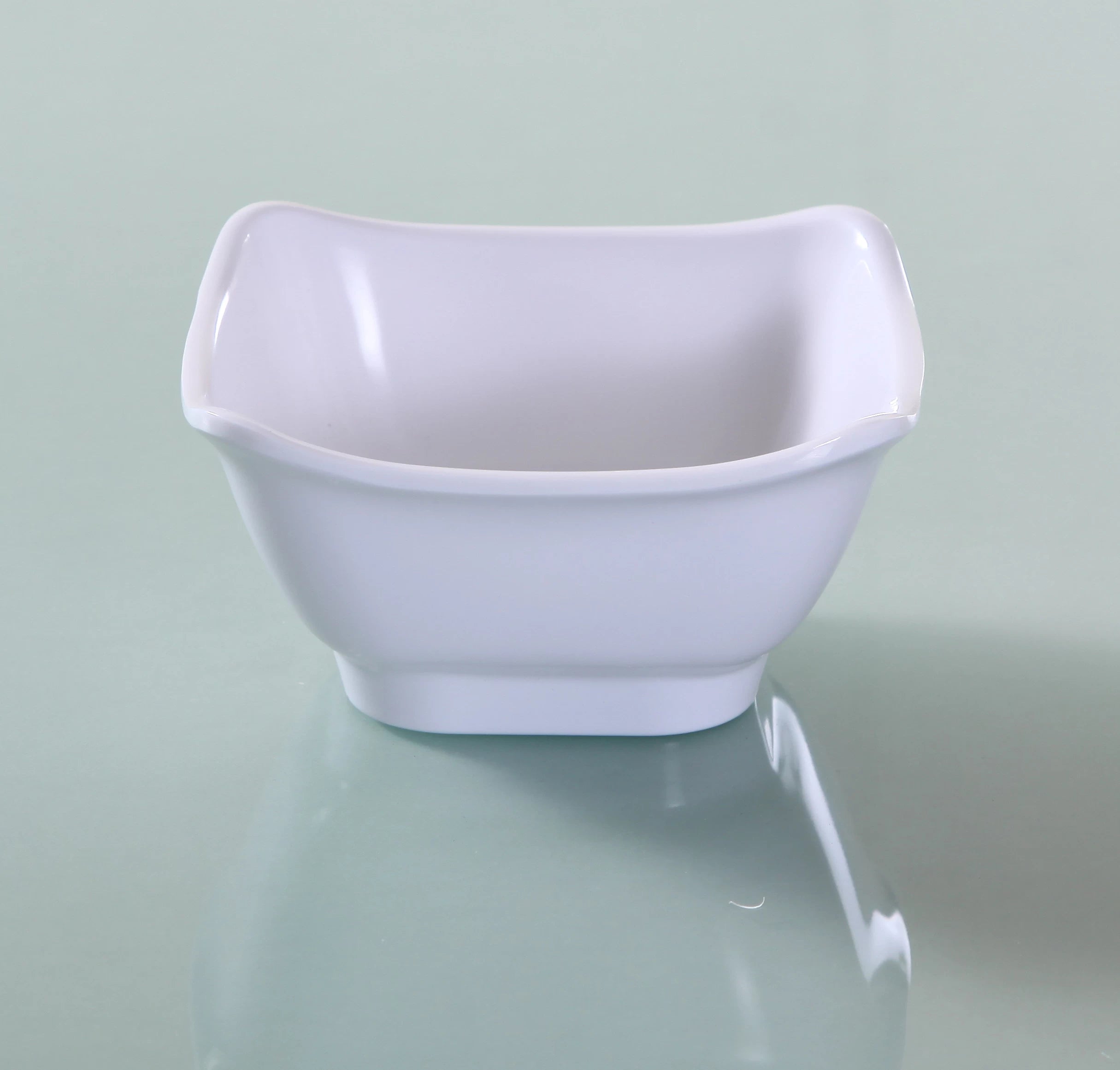 Yanco OK - 5450 Osaka - 2 Bowl, Square, 10 oz Capacity, 4.75"‚ Length, 4.75"‚ Width, 2.25"‚ Height, Melamine, White Color, Pack of 48