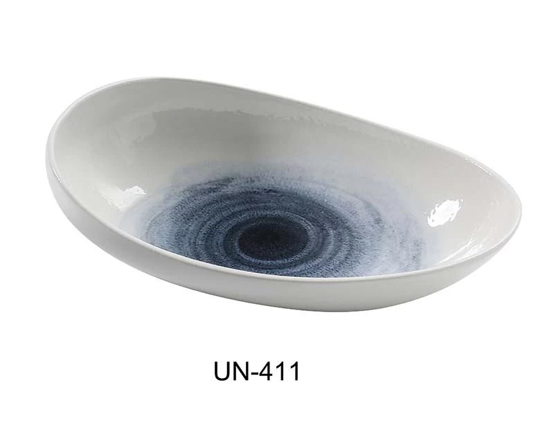 Yanco UN - 411 Universe 11 1/2"‚ X 7 1/2"‚ X 3"‚ BOAT SHAPE PLATE 45 OZ Chinaware, Pack of 12