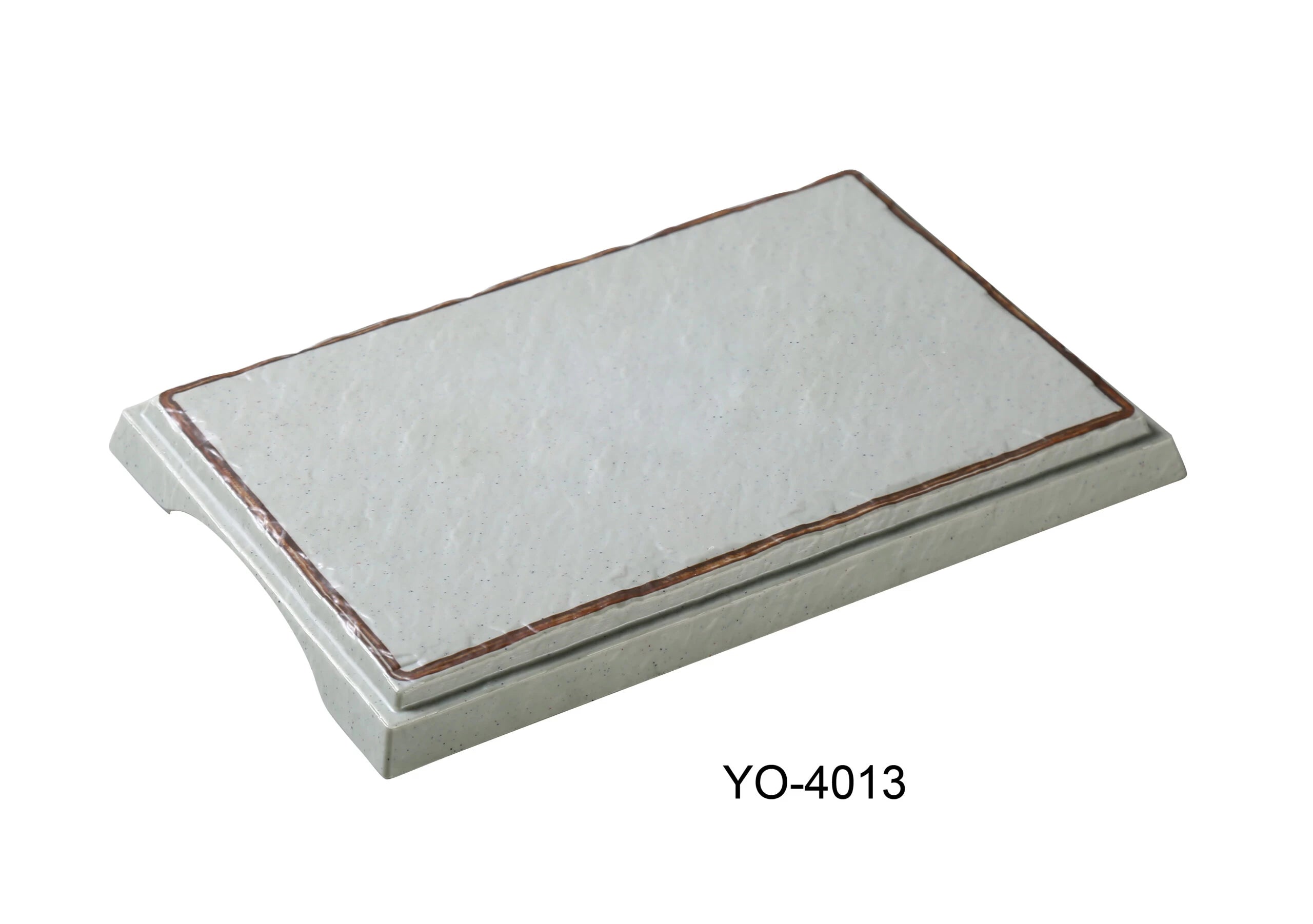 Yanco YO - 4013 Yoto 13 1/2"‚ X 9 3/4"‚ X 1 1/8"‚ RECTANGULAR DISPLAY PLATE WITH FOOT, Melamine, Matte Finish, Pack of 12