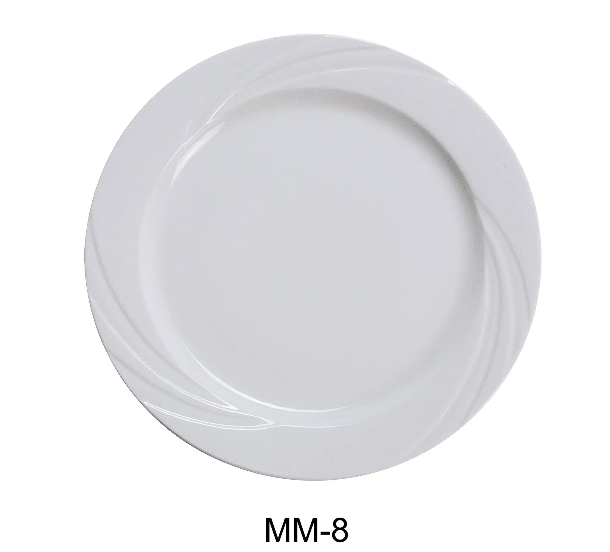 Yanco MM - 8 Miami 9.125"‚ Dinner Plate, China, Bone White, Pack of 24