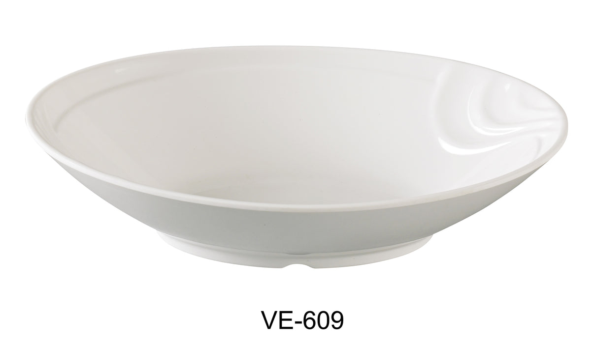 Yanco VE-609 Venice Bowl, Oval, 22 oz Capacity, 9" Length, 6" Width, 2.25" Height, Melamine, Pack of 48