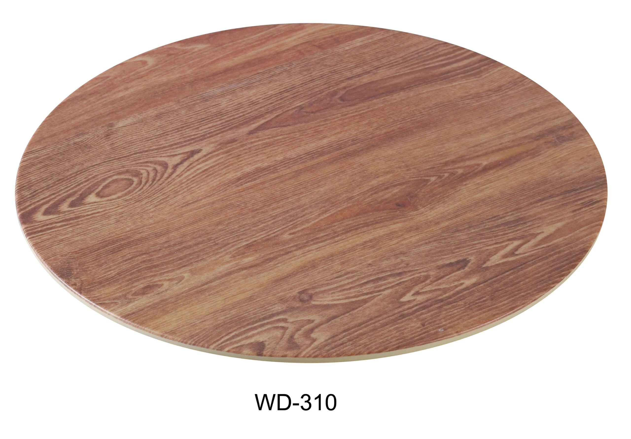 Yanco WD - 310 Round Wooden Tray, 10"‚ Diameter, Melamine, Brown Color, Pack of 24