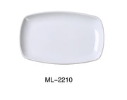 Yanco ML - 2210 Mainland 9 3/4"‚ X 6 1/4 X 1"‚ RECTANGULAR PLATE WITH ROUNDED CORNER, China, Super White, Pack of 24