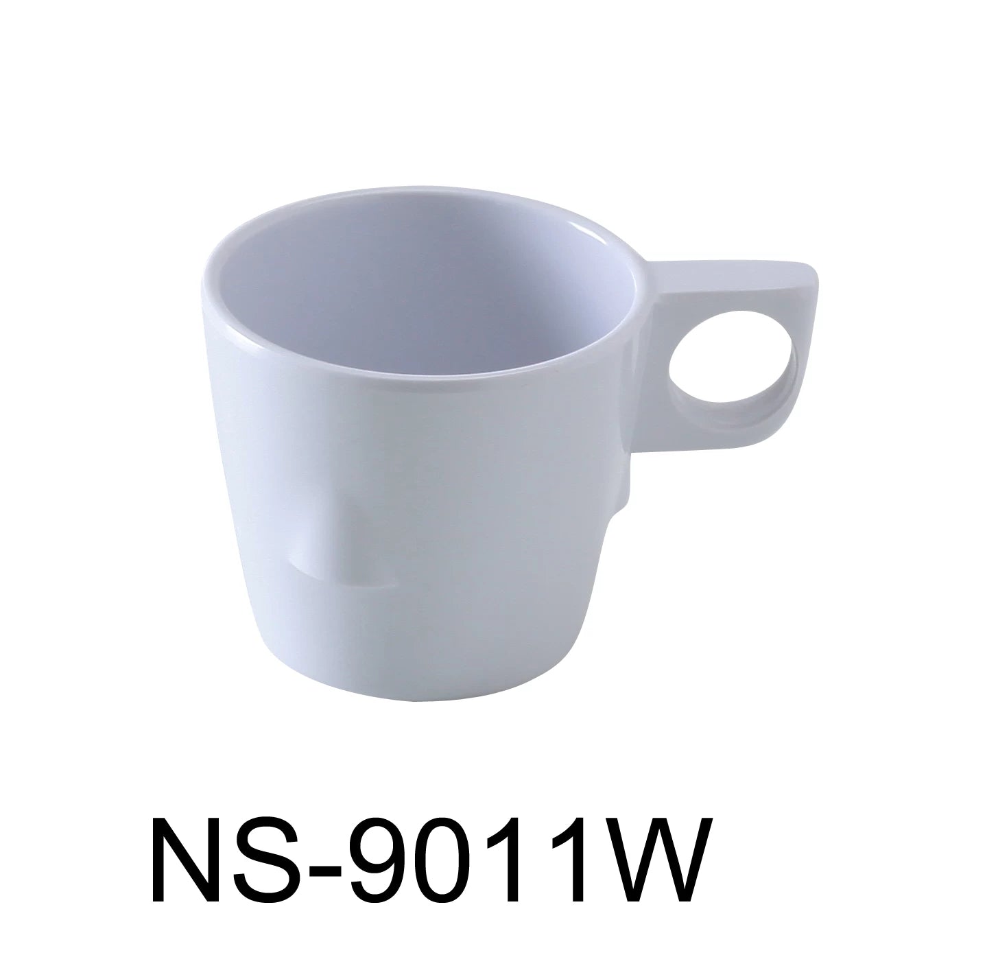 Yanco NS - 9011W Coupe Pattern Coffee/Tea Cup, 8 oz Capacity, 3"‚ Diameter, 2.75"‚ Height, Melamine, White Color, Pack of 48