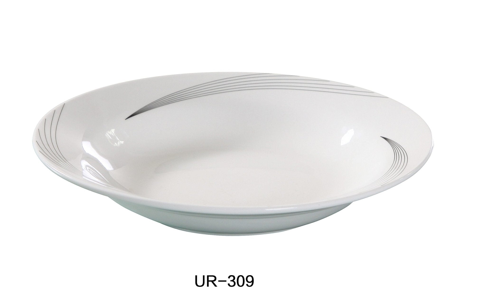 Yanco UR - 309 Urban Line Rim Soup Bowl, 10 - oz Capacity, 9"‚ Diameter, China, Bone White, Pack of 24
