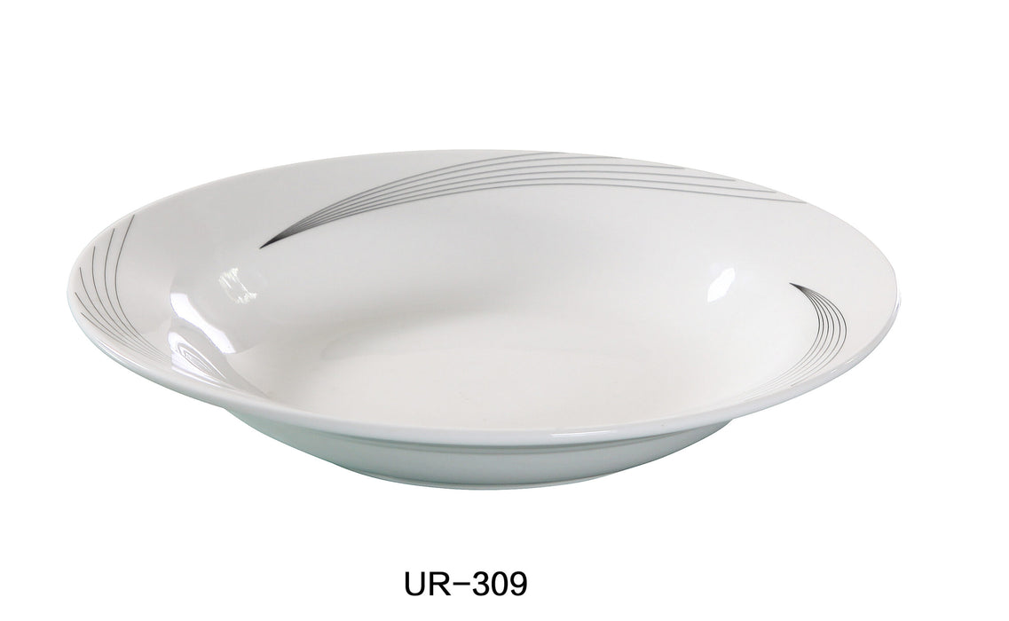 Yanco UR-309 Urban Line Rim Soup Bowl, 10-oz Capacity, 9″ Diameter, China, Bone White, Pack of 24