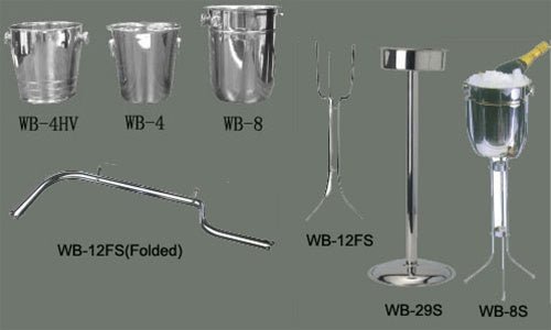 WINCO 4 Qts. Stainless Steel Heavy Wine Bucket with mirror finish