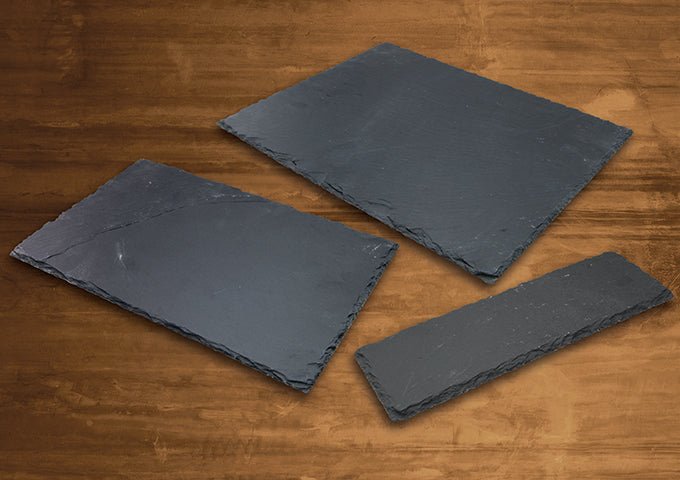 Winco WDL001 - 302 Slate Rectangular Platter 11.5" x 7 - 7/8"