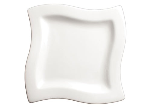 Winco Cramont Bright White Square Plate - 7.5", China, WDP011-102