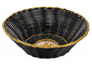WINCO Round Polypropylene Basket- Black/Gold