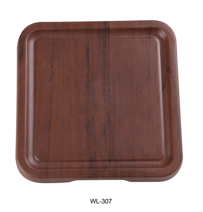 WL-307 7 1/2″ X 3/4″ SQUARE TRAY WITH FOOT Melamine Woodland Tray, Pack of 36