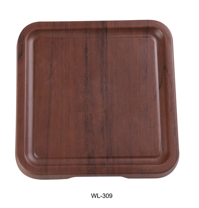 WL-309 8 1/2″ X 1″ SQUARE TRAY WITH FOOT Melamine Woodland Tray, Pack of 24