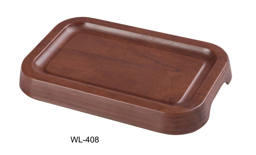 WL-408 7 3/4″ X 5″ X 7/8″ RECTANGULAR TRAY WITH FOOT Melamine Woodland Tray, Pack of 24