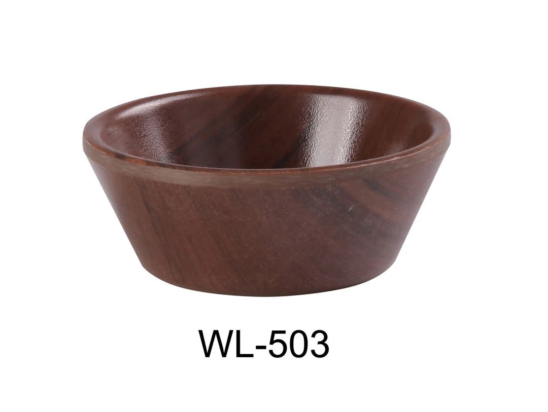 WL - 503 3"‚ X 1 1/8"‚ SAUCE DISH 1.8 OZ Melamine Woodland Condiment Server, Pack of 48