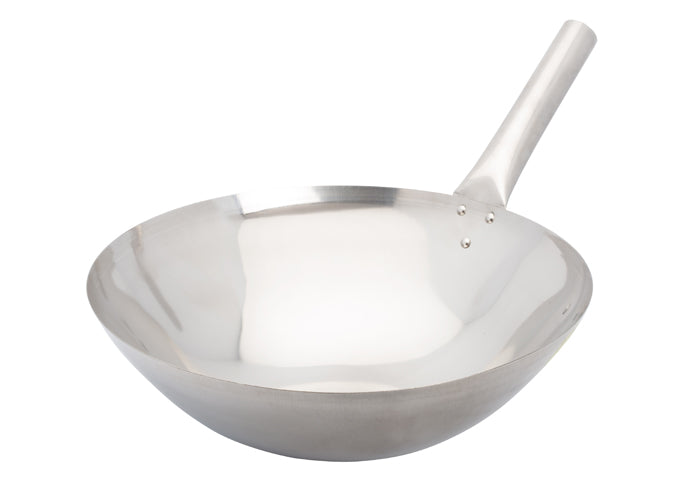 Stainless Steel Chinese Wok - 14"