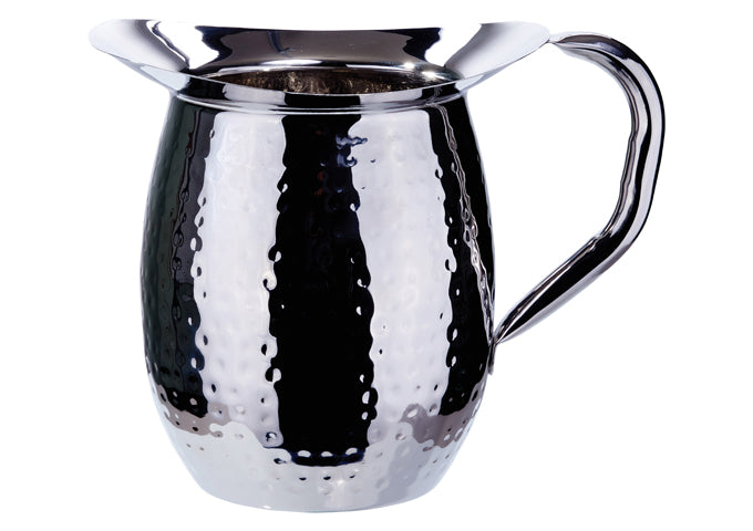 WINCO WPB-2H Hammered Stainless Steel Bell Pitcher - 2 Qt.